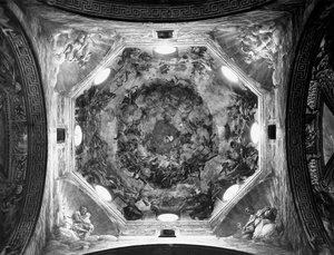 Hemelvaart van de Maagd, van het plafond van de koepel, 1526-30 door Antonio da Correggio