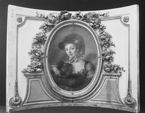 Vrouw met een hond, 1770-90 door ca. 1775 . French Painter
