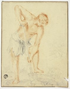 Man met spade door called Cavaliere d