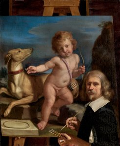 Zelfportret voor een schilderij van "Amor Fedele"