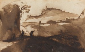 Herders die in een Kloof Gluren
