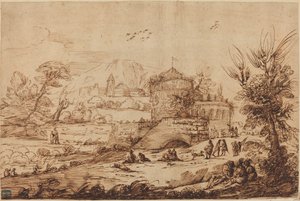 Landschap met Fort en Rivier