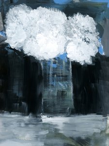 Abstracte weerspiegeling in een wolkenlandschap door cartissi
