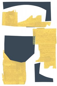 Abstracte gouden en blauwe vormen door cartissi