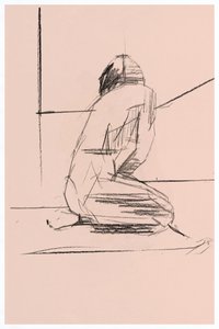 Contemplatieve knielende figuur door cartissi