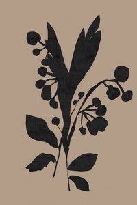 Donker botanisch silhouet