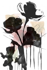 Donker bloemenmotief, abstract door cartissi