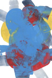 Dynamisch blauw-rood abstract door cartissi