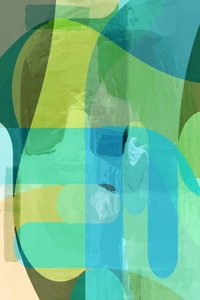 Vloeibaar Groen Blauw Abstract door cartissi