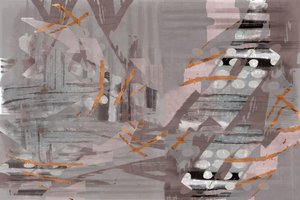 Gelaagde koperen abstracte kunst door cartissi