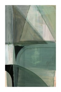 Gelaagde groene abstracte compositie