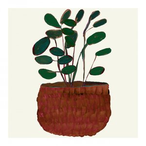 Weelderige kamerplant in pot door cartissi