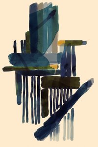 Moderne abstracte blauwe penseelstreken door cartissi