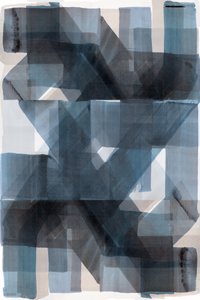 Overlappende blauwe geometrische patronen door cartissi