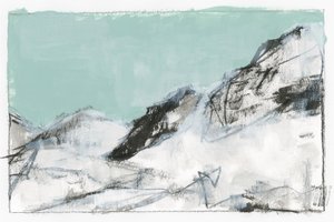 Abstracte afbeelding van een besneeuwde berg door cartissi