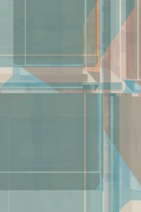 Subtiele blauwgroene geometrische patronen door cartissi