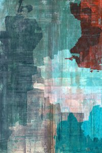 Stadsgezicht in blauwgroen met textuur door cartissi