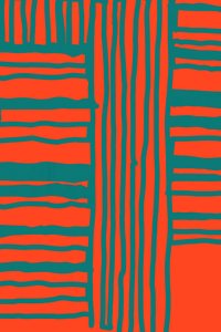 Levendig oranje-blauwgroen patroon door cartissi