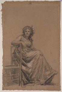 Portret van een zittende vrouw door circle of François André Vincent
