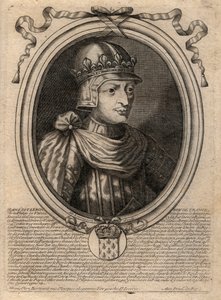 Portret van Jan II de Goede (1319-1364), koning van Frankrijk - gravure uit 