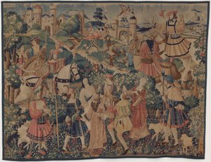 Jacht- en Pastorale Scènes, met een doedelzakspeler en dansers door design probably French 16th Century, Paris; woven in southern Netherlands or Paris in an undetermine workshop