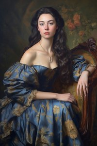 Mooie dame, vintage portretschilderij