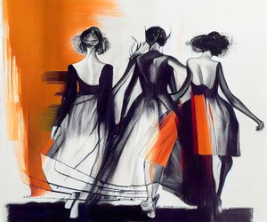 Mode model, vrouwensilhouet van achteren gezien door F. Abderrahim