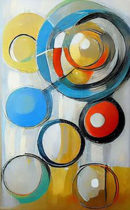 Veelkleurige Abstracte Cirkels, canvas kunstafdrukken