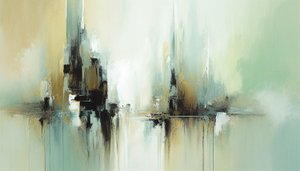 Abstract horizontaal schilderij
