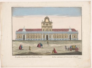 Gezicht op de Universiteit van Napels door familie Remondini (attributed to)