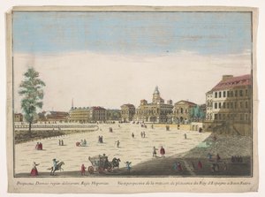 Gezicht op het Palacio del Buen Retiro te Madrid door familie Remondini (attributed to)