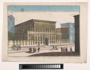 Gezicht op het Palazzo Doria-Tursi te Genua door familie Remondini (attributed to)