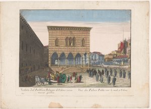 Gezicht op het Stadhuis te Udine door familie Remondini (attributed to)