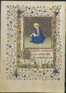 Blad uit een getijdenboek: Sint Mattheüs door follower of Limbourg Brothers