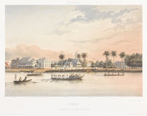 Gouvernementshuis en plein te Paramaribo door jonkheer Jacob Eduard van Heemskerck