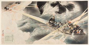De Eerste Blokkade van de Ingang van de Haven van Port Arthur in de Nacht van 24 februari 1904 door Ôkura Kôtô