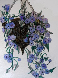 Hangende bloemen, 2014 (aquarel, inkt) door linda arthurs
