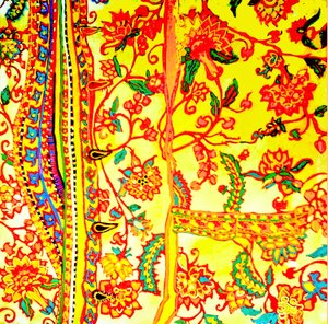 Mannenhemd geborduurd India, 2015 (gemengde techniek) door linda arthurs