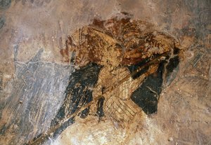 Man te paard, fresco in de kerk van Agios Georgios, Komitades, Kreta, Griekenland door Unbekannt Unbekannt