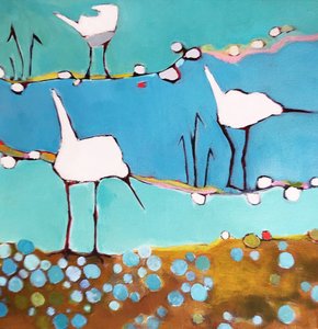 Speelse watervogels door phyllis adams