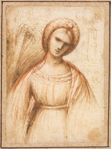 Dame in een landschap (recto)