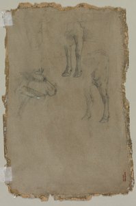 Studies van een Stier (verso) door possibly by Johan Barthold Jongkind