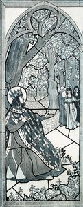 Is er hier iemand weggegaan? woorden van Lodewijk IX genaamd Sint Louis (1214-1270) die recht sprak aan de voet van een eik om de bevolking aan te moedigen hun klachten te uiten. Illustratie van Job (Jacques Marie Gaston Onfray en Breville) (Jacques-Marie) door pseudonym for Onfray de Breville Jacques Job