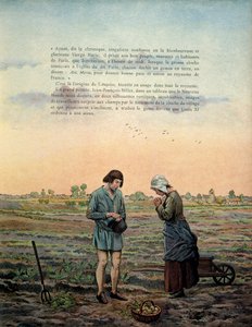 Geschiedenis van Frankrijk in de Middeleeuwen: Koning Lodewijk XI genaamd de Voorzichtige (1423-1483) stelt het gebed van de angelus in. Illustratie door Jacques Marie Gaston Onfray de Breville, bekend als JOB (1858-1931) door pseudonym for Onfray de Breville Jacques Job