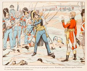 A Waterloo Cambronne tegen de Engelsen die hem vragen te vertrekken in 1815