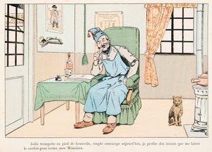Jacques Marie Gaston Onfroy de Breville, bekend als JOB (1858-1931) - Half Balance Writing Memories, Privécollectie door pseudonym for Onfray de Breville Jacques Job