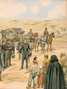 Jacques Marie Gaston Onfroy de Breville, bekend als JOB (1858-1931) - Geschiedenis van België: Leopold I (1790 - 1865) Prins van Saksen Coburg - Gotha wordt verwelkomd in La Panne door de Belgische autoriteiten op 17 juli