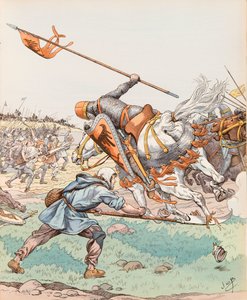 Jacques Marie Gaston Onfroy de Breville, bekend als JOB (1858-1931) - De maaier van Bouvines (boer die deelnam aan de Slag bij Bouvines in 1214), Privécollectie