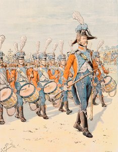 Outfit van Franse troepen door de tijden heen: Trommelaars van het 15e regiment lichte infanterie (1807-1812), Privécollectie