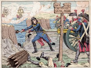 Napoleon bij Toulon - (Beleg van Toulon) 1793 - lithografie door Job (Jacques Onfroy de Breville) uit 